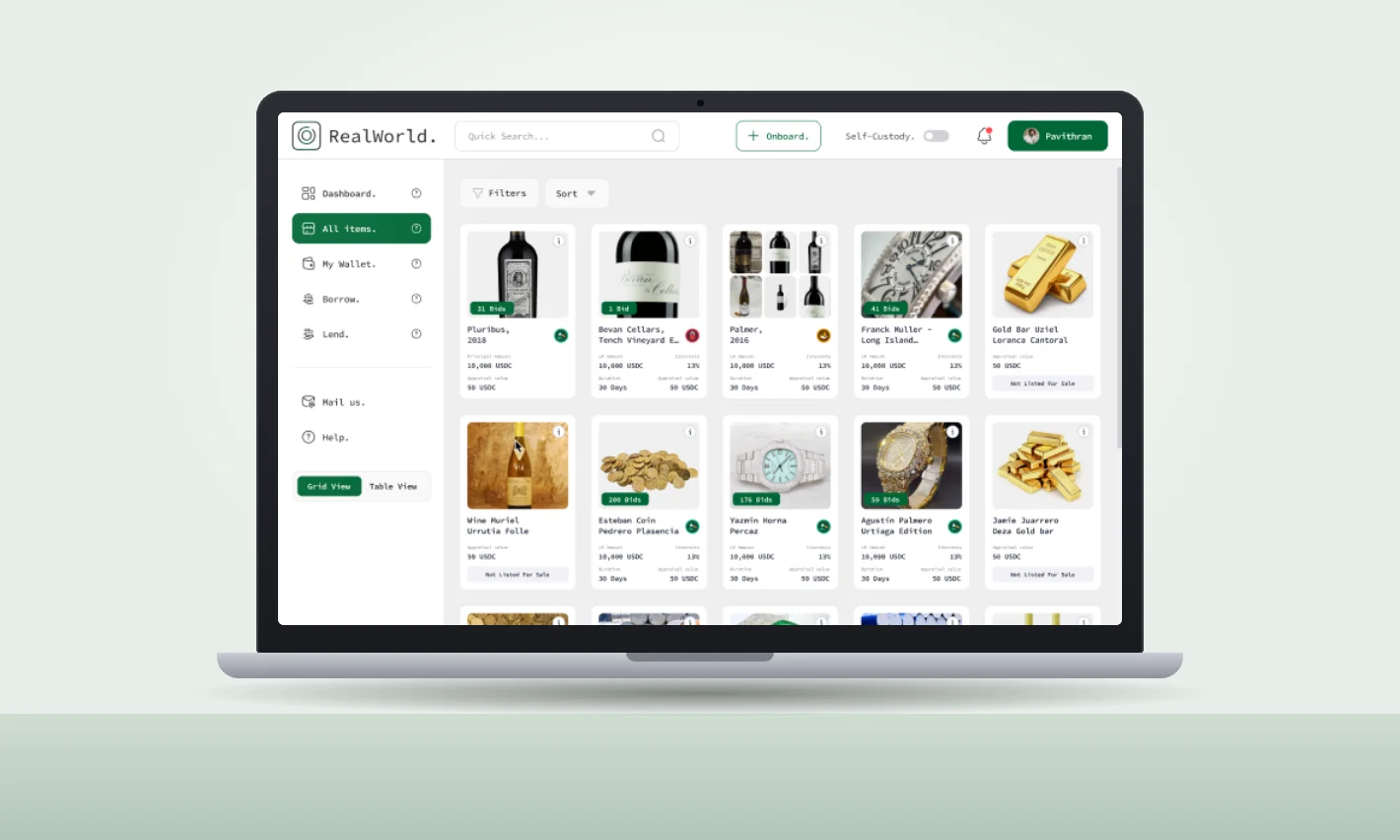 RealWorld RWA tokenization marketplace listing luxury assets, shown on a laptop RealWorld RWA tokenization marketplace listing luxury assets, shown on a laptop