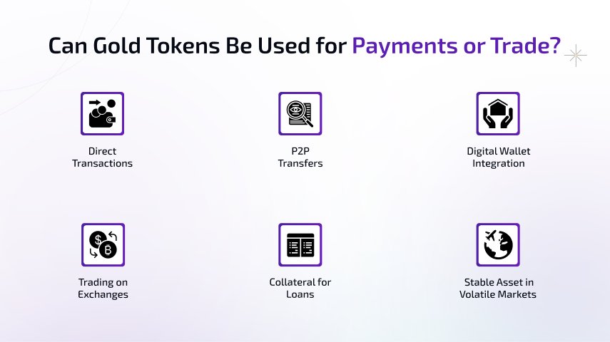 can gold tokens be used for payments or trade?